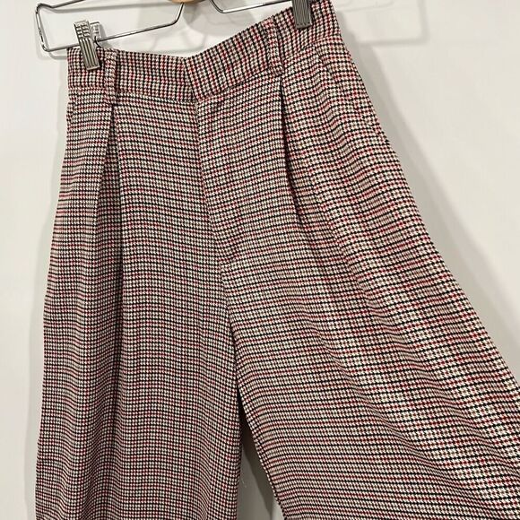 Wide leg houndstooth pattern trousers women’s xs - Picture 4 of 9